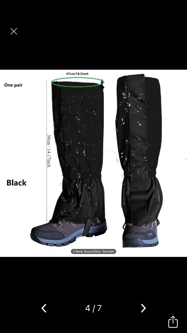 Tozluk waterprof unisex kar su toz geçirmez - Görsel 5