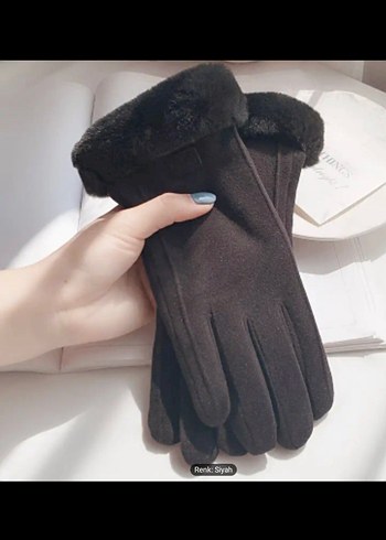 Eldiven dokunmatik kaydırmaz kürklü - Görsel 5