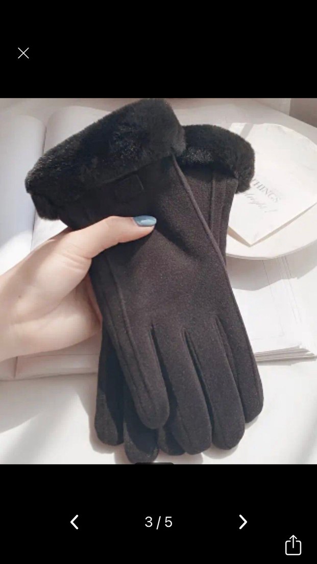 Eldiven dokunmatik kaydırmaz kürklü - Görsel 3