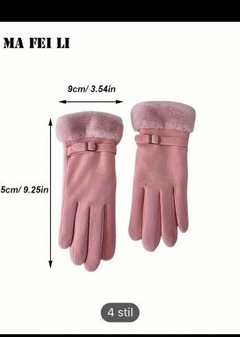 Siyah Kürklü Kadın Eldiveni kemer detaylı - Görsel 6