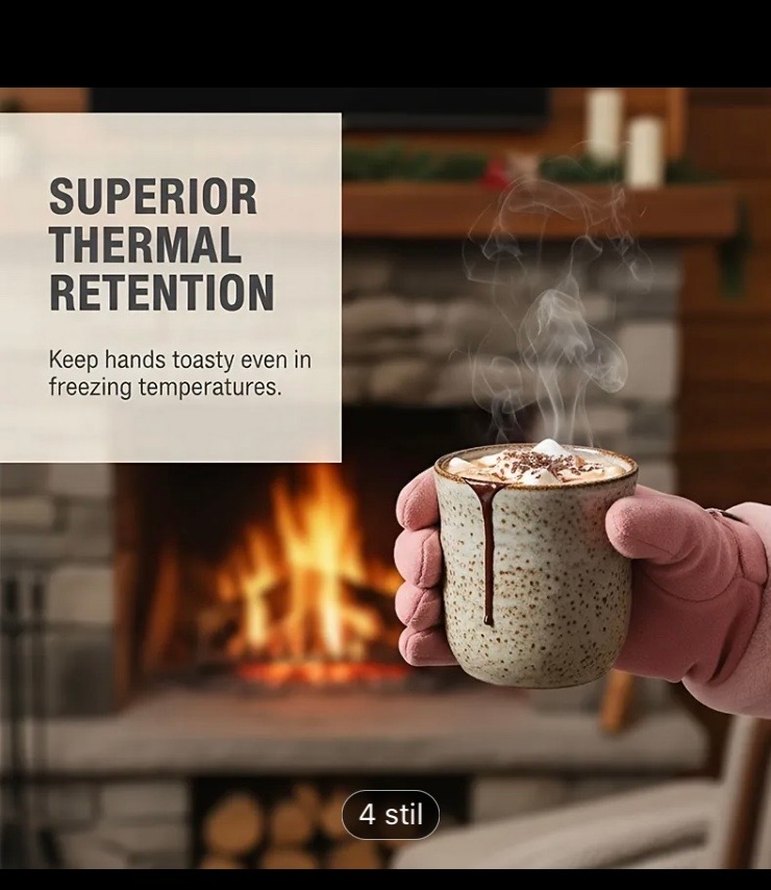 Siyah Kürklü Kadın Eldiveni kemer detaylı - Görsel 3