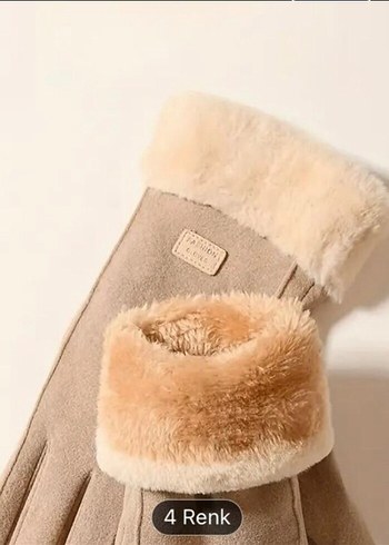 Eldiven dokunmatik kürklü şık bayan eldiveni - Görsel 4