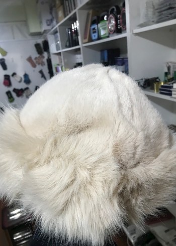 Kadın Beyaz Kürklü Sıcak Şapka - Görsel 6