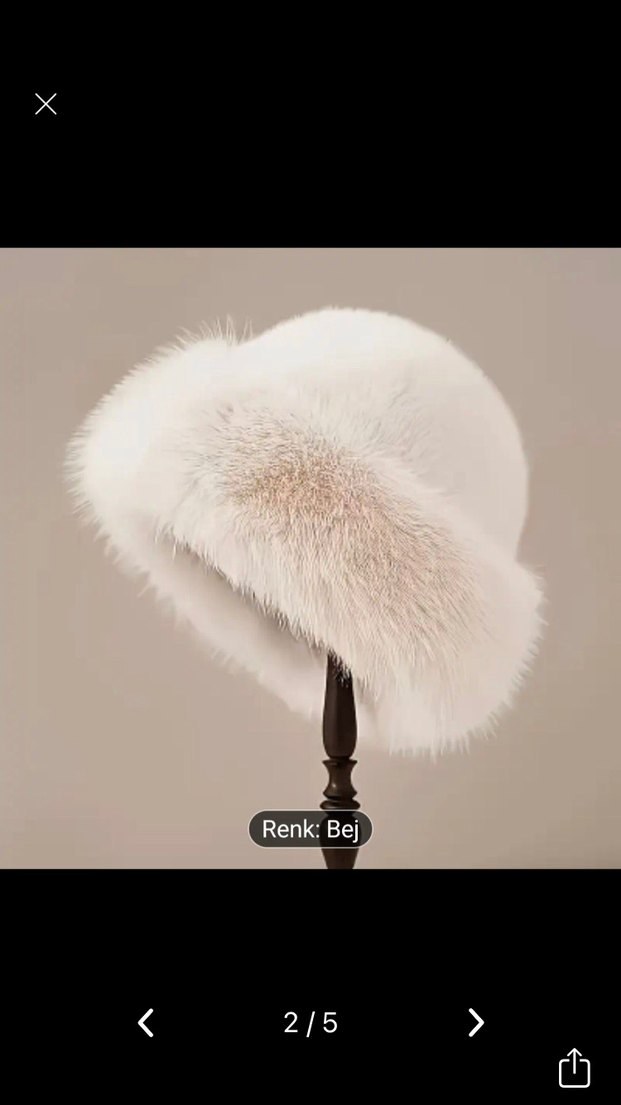 Kadın Beyaz Kürklü Sıcak Şapka - Görsel 2