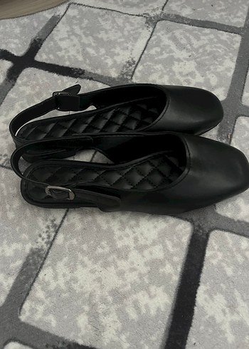 Tokalı Siyah Kadın Topuklu Babet - Görsel 3