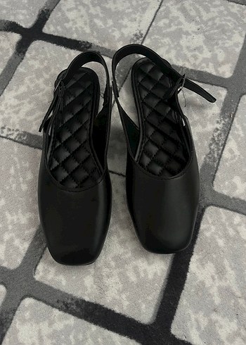 Tokalı Siyah Kadın Topuklu Babet - Görsel 2