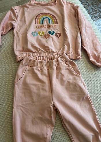 Pembe Uzun Kollu Bebek Kız Takımı - Görsel 2