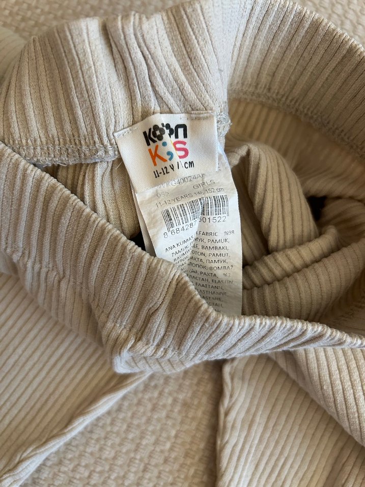 Kız Çocuk Pileli Bej Tayt - Görsel 3