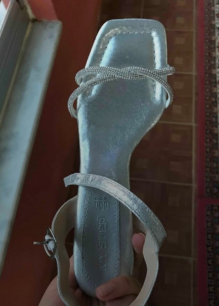 Kadın taşlı abiye topuklu ayakkabı  - Görsel 2