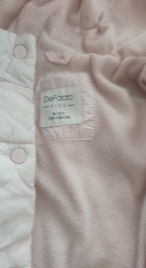 kız çocuk fermuarlı Düğmeli Kışlık Mont - Görsel 3