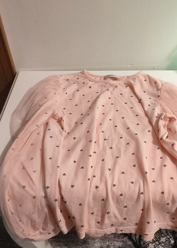 Kız Çocuk Pembe Kalp Desenli Tişört - Görsel 4