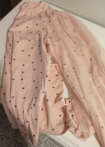 Kız Çocuk Pembe Kalp Desenli Tişört - Görsel 2