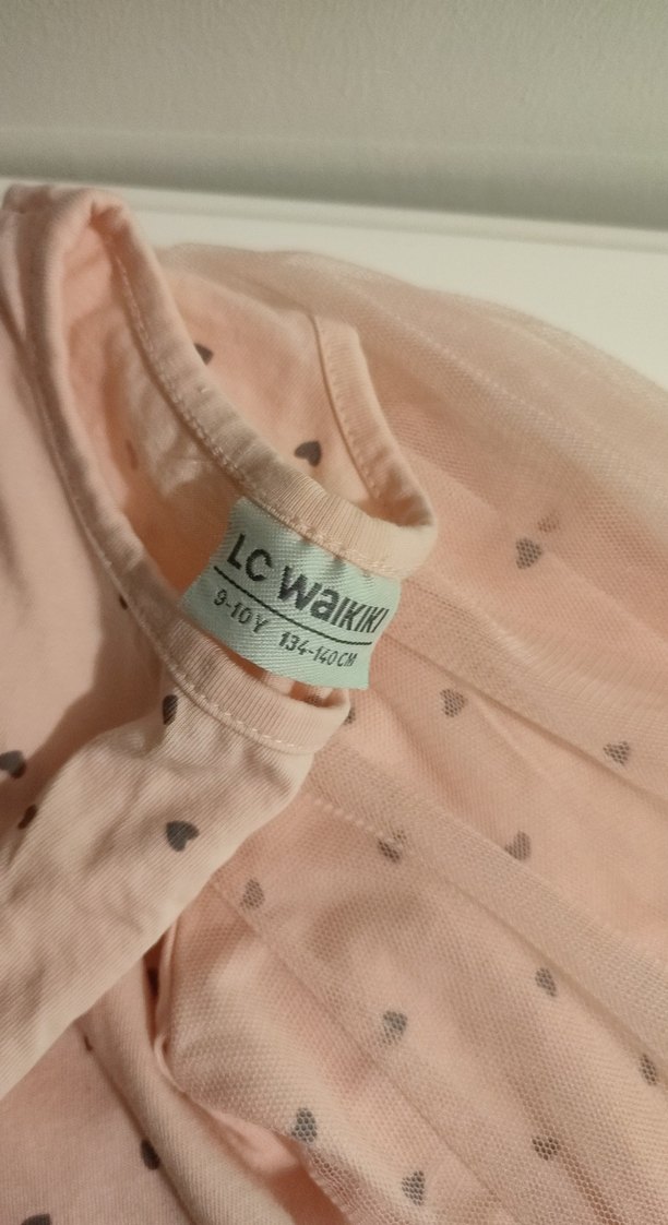 Kız Çocuk Pembe Kalp Desenli Tişört - Görsel 3