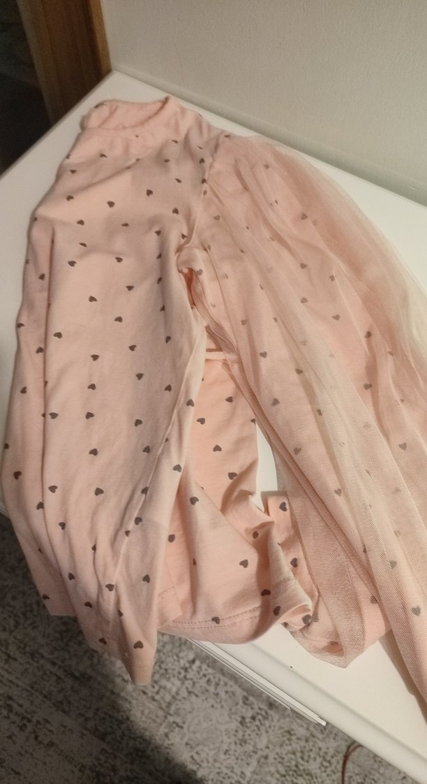 Kız Çocuk Pembe Kalp Desenli Tişört - Görsel 2