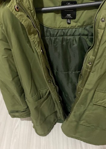 Kadın Haki Midi Boy Fermuarlı Ceket - Görsel 3