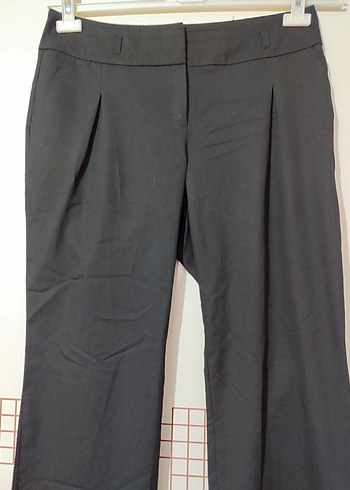 Siyah Piliseli Kumaş Kadın Pantolon - Görsel 2