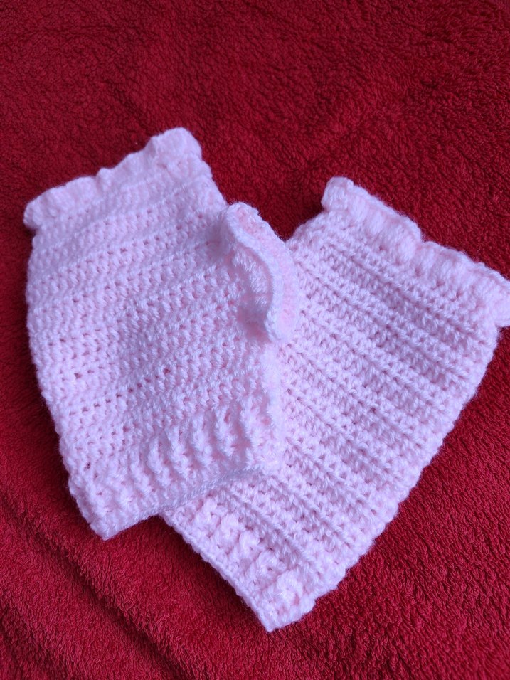 Pembe Örgü Yarım Parmak Eldiven - Görsel 5