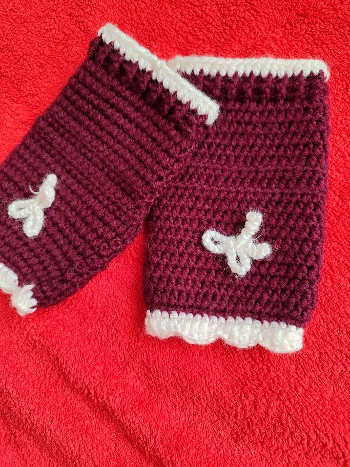 Bordo Örgü Bohem Kadın Eldiveni - Görsel 5