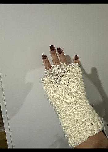 Dantel Detaylı Bohem Örgü Kadın Eldiveni - Görsel 4