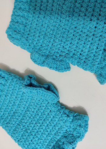 Turkuaz Örgü Kadın Eldiven - Görsel 4