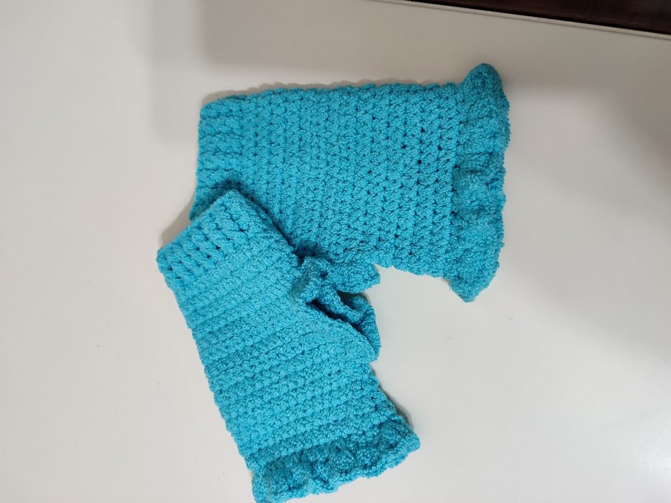 Turkuaz Örgü Kadın Eldiven - Görsel 2