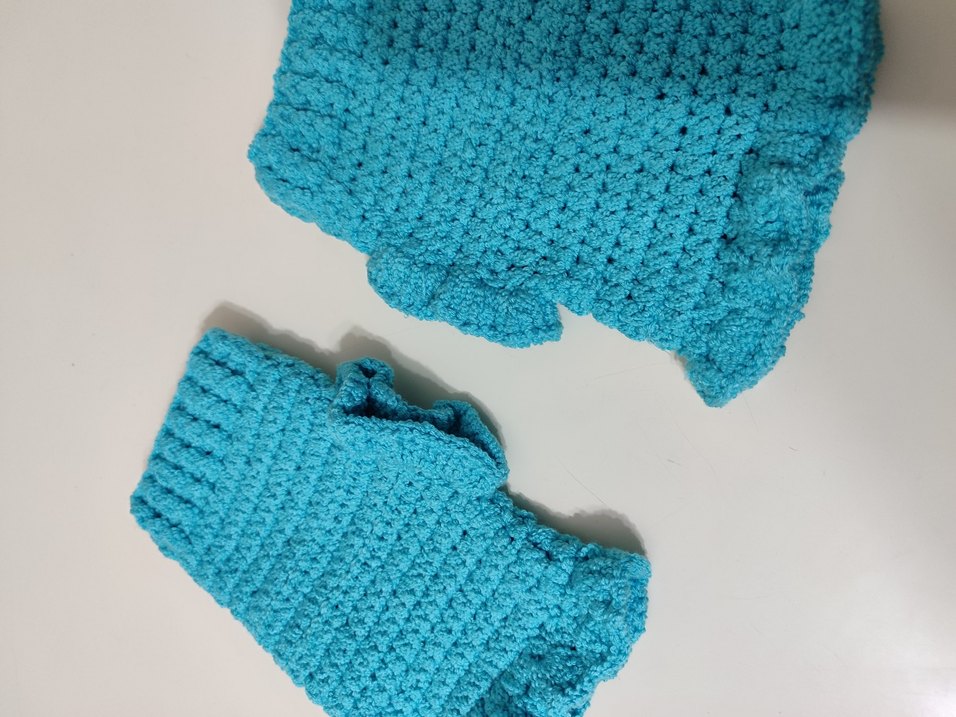 Turkuaz Örgü Kadın Eldiven - Görsel 4