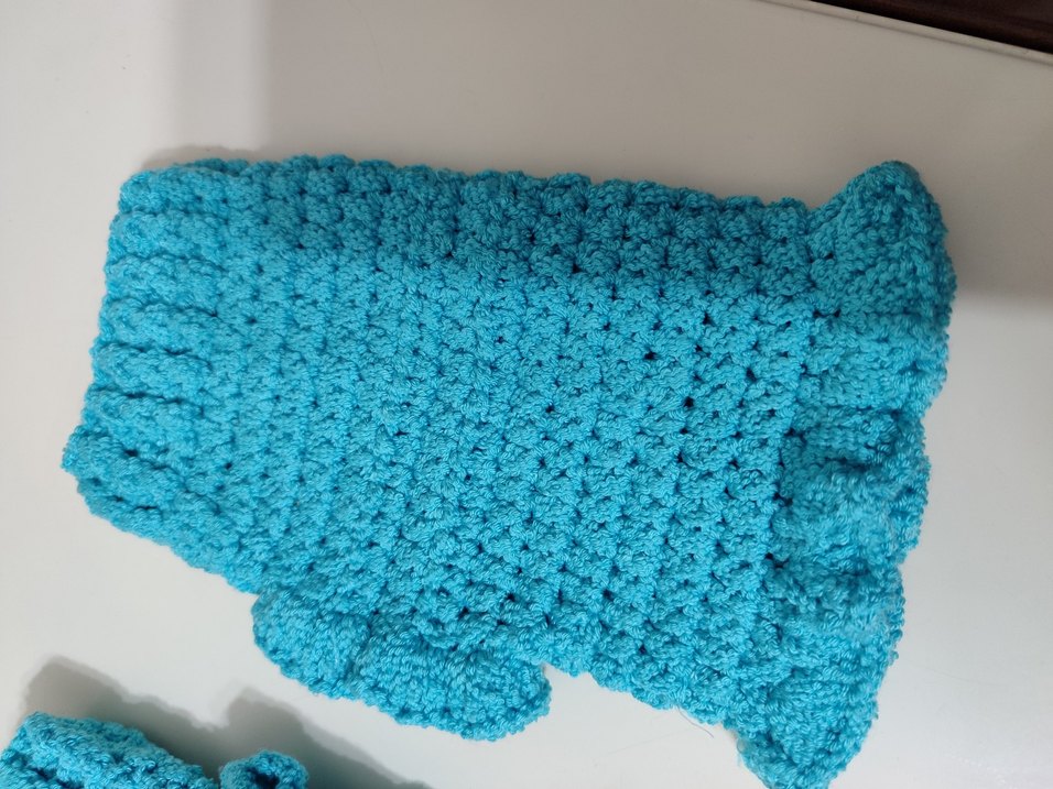 Turkuaz Örgü Kadın Eldiven - Görsel 3