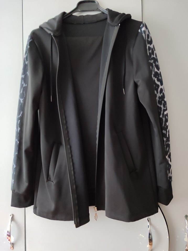 Siyah Yan Desenli Kadın Rahat aşortman takım 44 46 bedene uyar - Görsel 4