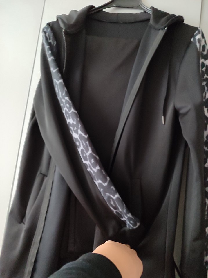 Siyah Yan Desenli Kadın Rahat aşortman takım 44 46 bedene uyar - Görsel 5