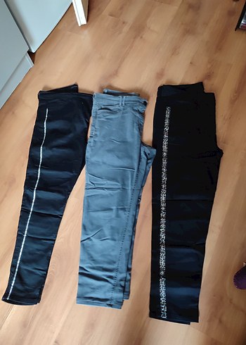 3 adet Kadın Pantolon yanları şeritli olanlar sıfır ürünler - Görsel 2