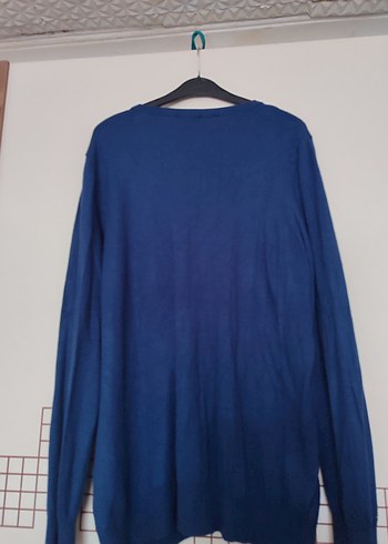 Mavi Düğmeli Kadın Sweatshirt - Görsel 2