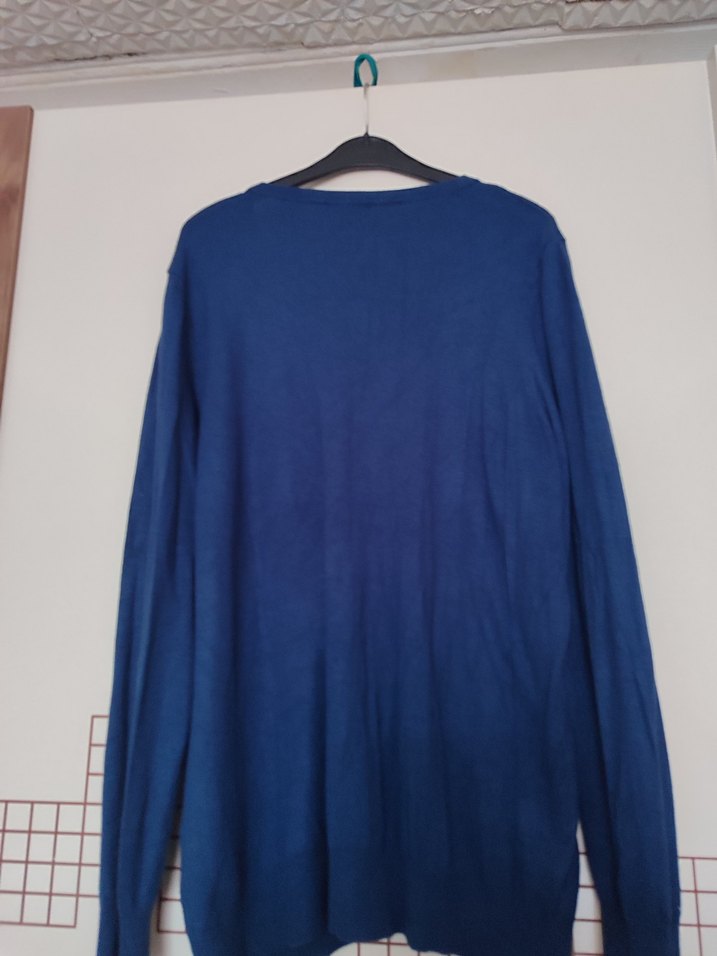 Mavi Düğmeli Kadın Sweatshirt - Görsel 2