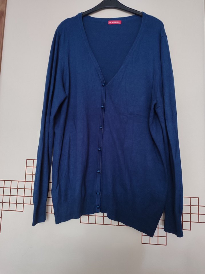 Mavi Düğmeli Kadın Sweatshirt - Görsel 3