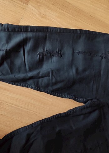 siyah Kadın Midi Denim Pantolon - Görsel 4