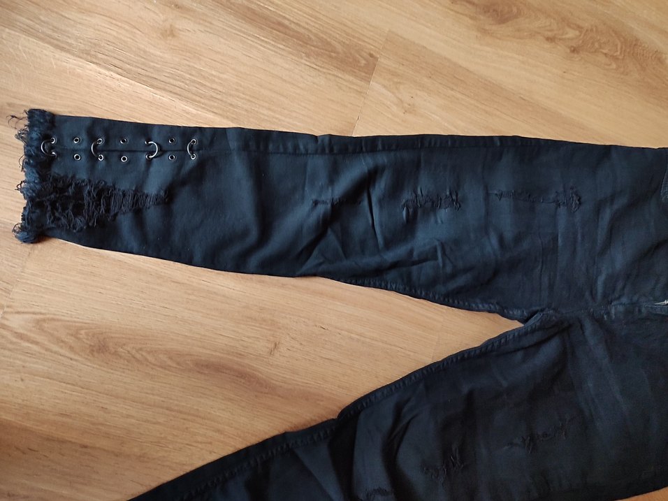 siyah Kadın Midi Denim Pantolon - Görsel 3