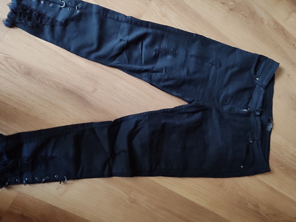 siyah Kadın Midi Denim Pantolon - Görsel 2