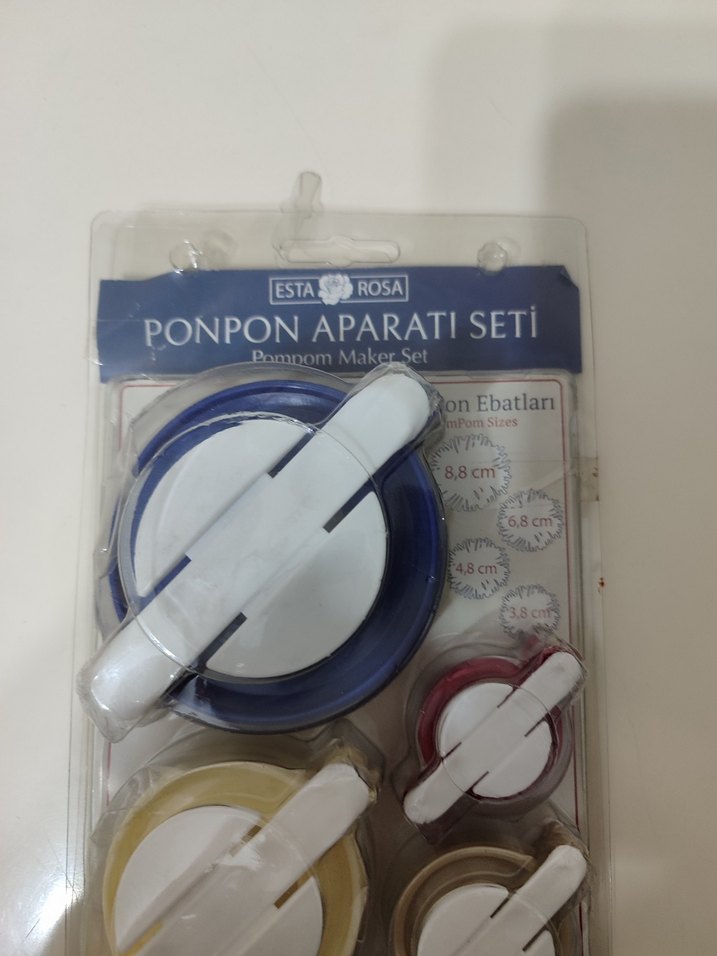 Çok Renkli Plastik pon pon yapma aparatları - Görsel 2