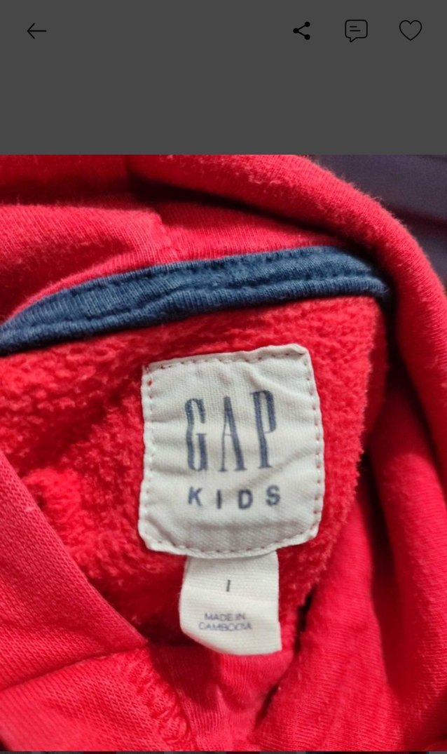 Kırmızı GAP Kapüşonlu Sweatshirt — görsel 4/5