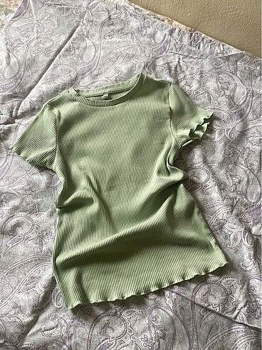 Su yeşili crop top