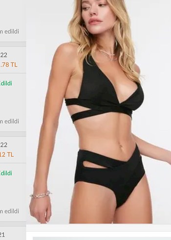 Siyah Strappy Mini Bikini