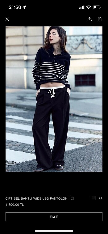 Zara çift bel pantolon