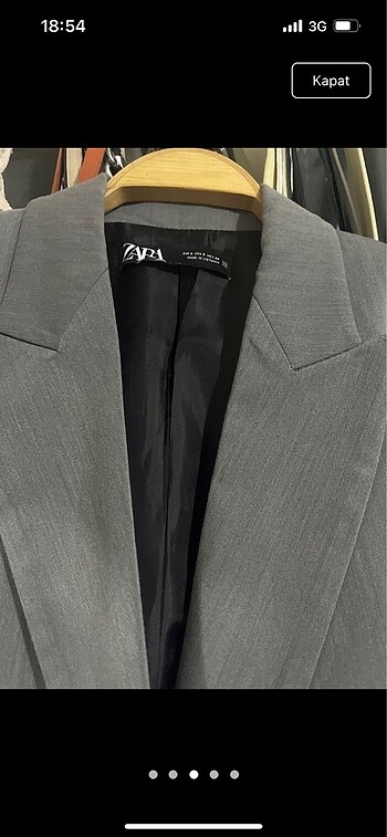 s Beden gri Renk Zara blazer