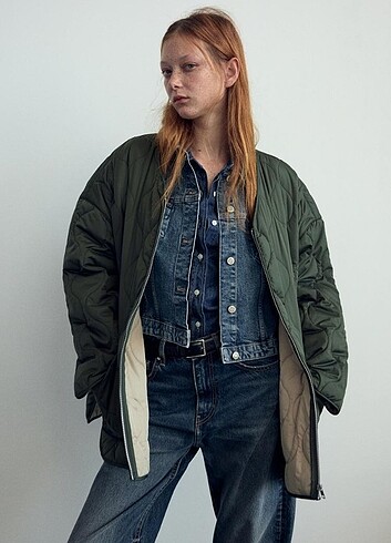 Zara Zara su geçirmez kapitone mont 