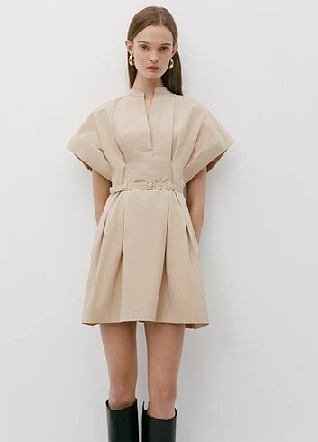 Zara ZW collection kemerli elbise