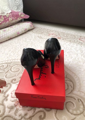 38 Beden siyah Renk Klasik Siyah Yılan Desenli Tokalı Stiletto