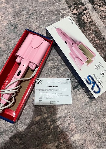 Pastel Pembe Saç Şekillendirici su dalga maşası - Görsel 3