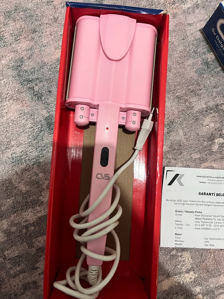 Pastel Pembe Saç Şekillendirici su dalga maşası - Görsel 2