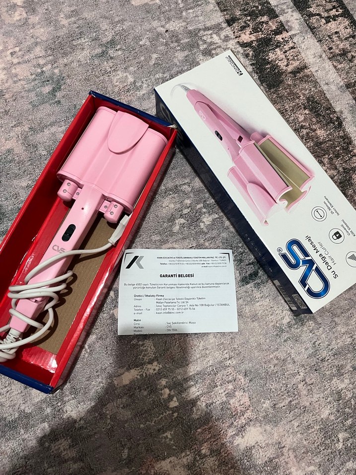 Pastel Pembe Saç Şekillendirici su dalga maşası - Görsel 3