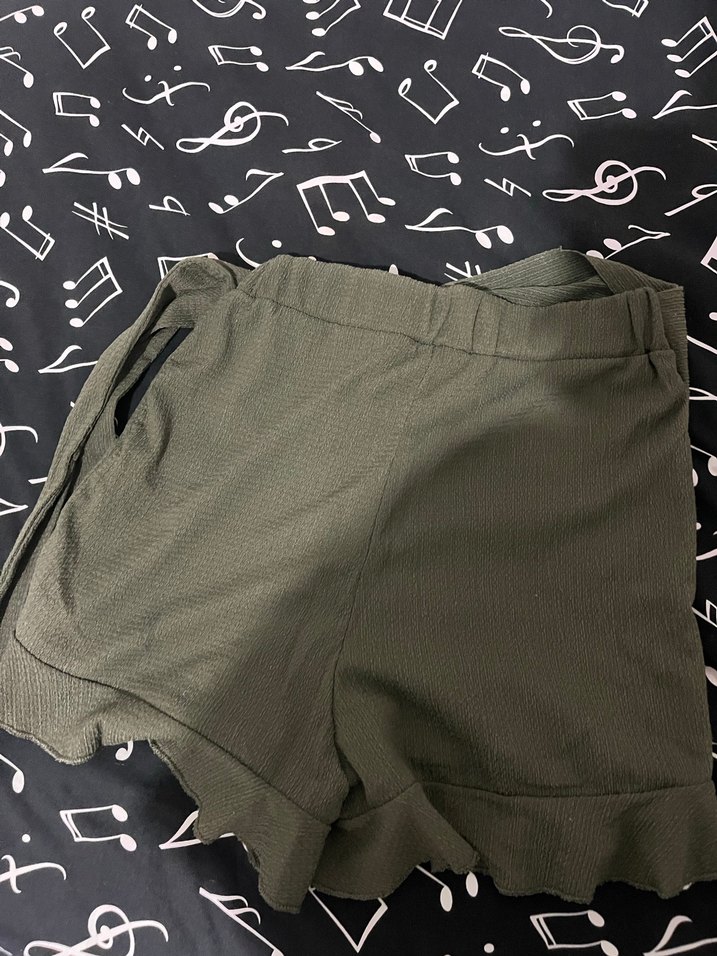 Yandan bağlamalı şort etek esnek kumaş - Görsel 2