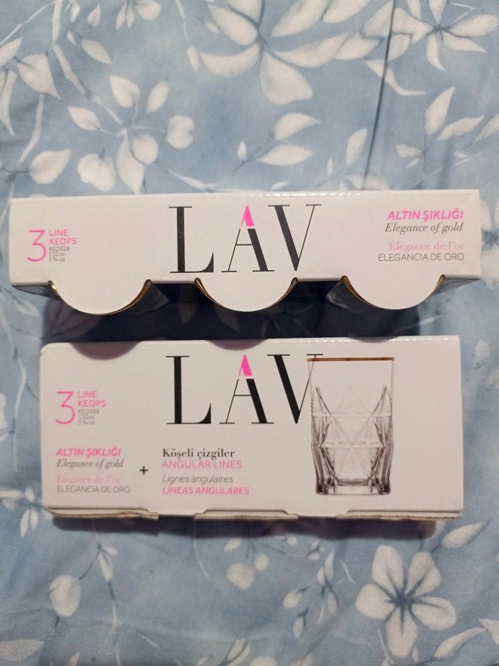 Altın Kenarlı LAV 6'lı Kahve Yanı Su Bardağı Seti - Görsel 3